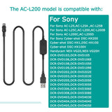 AC-L200 AC-L25A Mobile Power USB Charging Cable for Sony DSC-HX1 DCR-UX5 UX7 HDR-XR100 NEX VG30 VG900 DEV-50 FDR-AX33