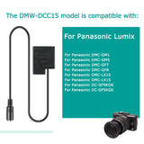 DMW-BLH7 DMW DCC15 Dummy Battery  5V USB Charger Cable Power for Panasonic Lumix DMC GM1 GM5 GF7 GF8 LX10 LX15