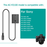 AC-FZ100 Power Bank USB Cable NP-FZ100 Dummy Dattery 5V3A Adapter for Sony Alpha A9 A7RM3 A7RIII a7iii A7M3 ILCE-9 A6600