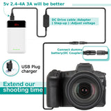 ACK-E5 Mobile Power Charger USB Cable LP-E5 Dummy Battery DR-E5 DC Coupler 5V3A Adapter for Canon EOS 450D 500D 1000D XS XSi T1i