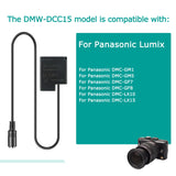 DMW-DCC15 DC Coupler DMW-BLH7 BLH7PP Dummy Battery Power Bank Charger USB Cable for Lumix LX10 LX15 DMC-GM1 GM5 DMC-GF7 DMC-GF8