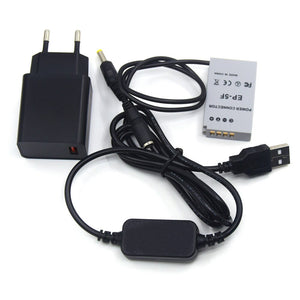 EP-5F DC Coupler EN-EL24 VFB1190 Fake Battery Mobile Power Bank Charger USB Cable Quick Adapter  for Nikon 1 J5 1J5 Camera