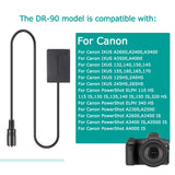 DR-90 DC Coupler NB-11L Dummy Battery  Power Bank USB Drive Cable for Canon IXUS125HS 240HS A2400 A3400 A4000 camera