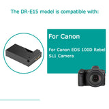 DR-E15 DC Coupler LP-E12 Dummy Battery ACK-E15 Mobile Power Bank Charger Usb Cable for Canon EOS 100D kiss X7 Rebel SL1 Camera